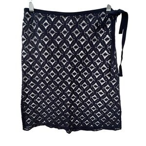 Max Studio Women's Skirt Blue Crochet Lace Romantic Feminine Short Size 2